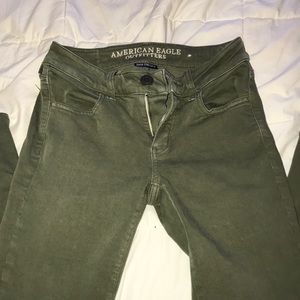 Army green American eagle jeans